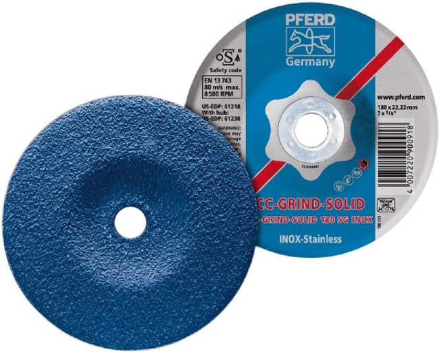 PFERD 61235 Depressed Center Wheel: Type 27, 4-1/2" Dia, 0.185" Thick, Aluminum Oxide