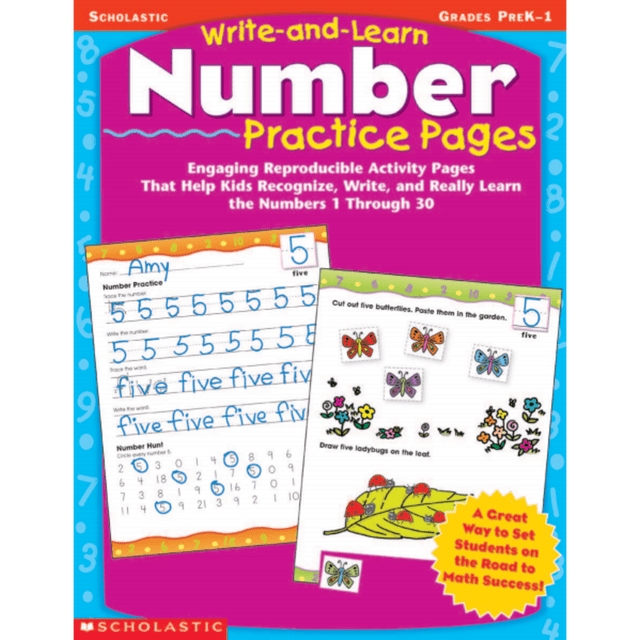 SCHOLASTIC INC 9780439458658 Scholastic Write-And-Learn Number Practice Pages