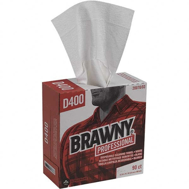 Brawny Professional 20070/03  D400 Disposable Cleaning Towels, Tall Box, White