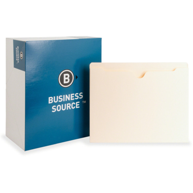 Business Source 65797 Business Source Straight Tab Cut Letter Recycled File Pocket