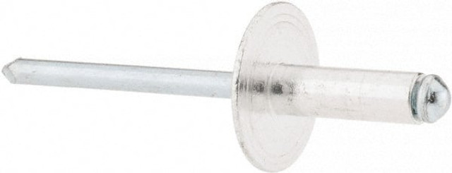 RivetKing. ABS66LF/P250 Size 66 Large Flange Dome Head Aluminum Open End Blind Rivet