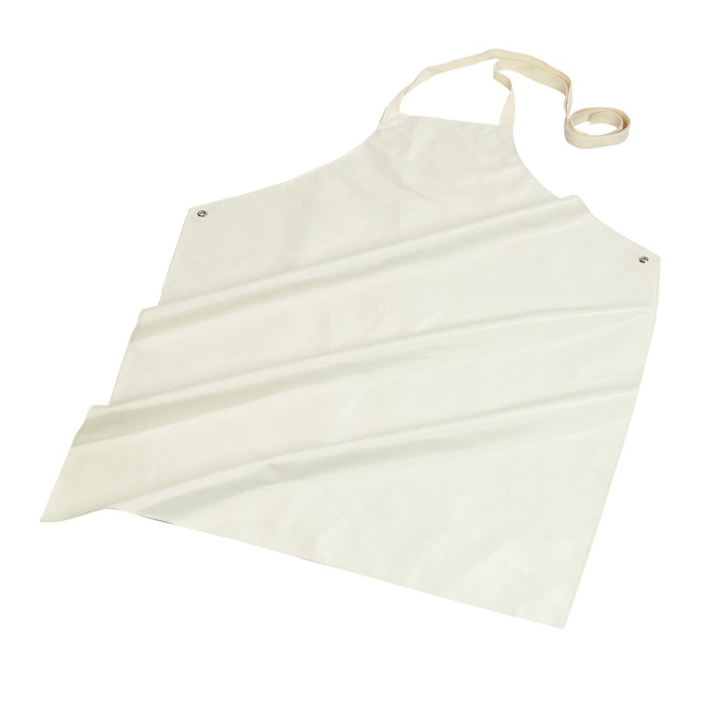 CARLISLE SANITARY MAINTENANCE PRODUCTS 4069100 DuraLast Wraparound Nitrile Aprons, White, Pack Of 12