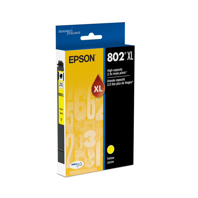 EPSON AMERICA INC. T802XL420-S Epson 802XL DuraBrite Ultra High-Yield Yellow Ink Cartridge, T802XL420-S EPSON AMERICA INC. T802XL420-S Epson 802XL DuraBrite Ultra High-Yield Yellow Ink Cartridge, T802XL420-S