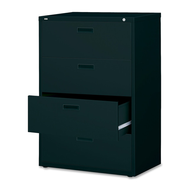LORELL 60560  30inW x 18-5/8inD Lateral 4-Drawer File Cabinet, Black
