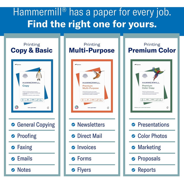 Sylvamo Corporation Hammermill 120037 Hammermill Color Copy Cover for Color Copiers, Inkjet & Laser Printers - White