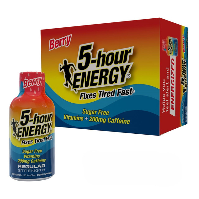 LIVING ESSENTIALS, LLC 500181 5-Hour Energy Original Energy Drink, Berry, 2 Oz, Pack Of 12