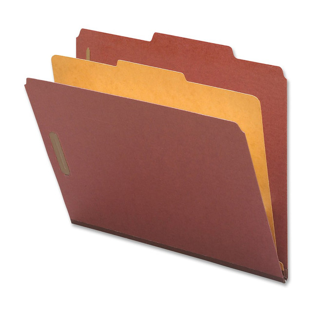 SP RICHARDS Nature Saver 01053  Classification Folders, Legal Size, 1 Partition, 100% Recycled, Red, Box Of 10