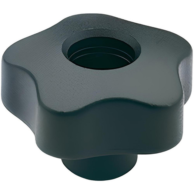 Elesa 969957 Lobed Knob: 1.97" Head Dia, 5 Points, Thermoplastic Elastomer, Black