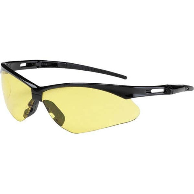 Bouton. 250-AN-10120 Safety Glass: Scratch-Resistant, Polycarbonate, Amber Lenses, Frameless, UV Protection