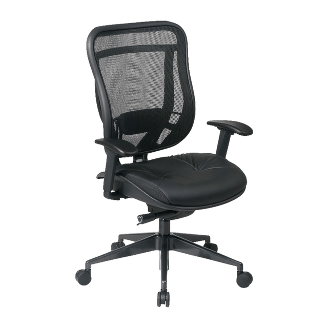 OFFICE STAR PRODUCTS Office Star 81841G9C18P  Space 818A Executive Bonded Leather High-Back Chair, Black/Gunmetal