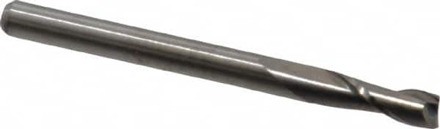 M.A. Ford. 12112500 Square End Mill: 1/8'' Dia, 3/8'' LOC, 1/8'' Shank Dia, 1-1/2'' OAL, 2 Flutes, Solid Carbide