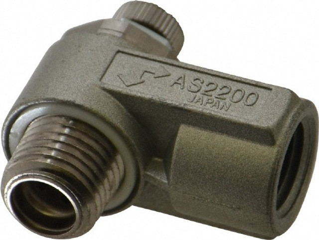 SMC PNEUMATICS AS2200-N02 Air Flow Control Valve: Elbow, MNPT x FNPT