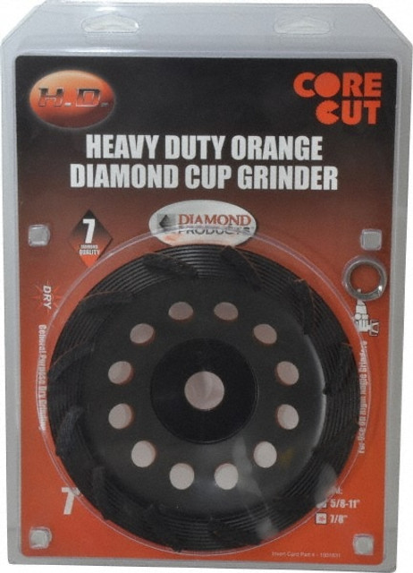 Core Cut 18155 Tool & Cutting Grinding Wheel: 7" Dia, Spiral Cup