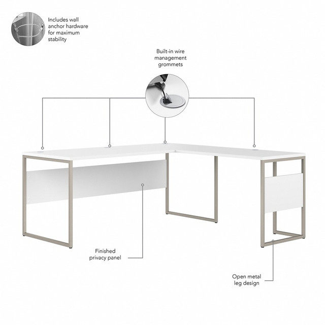 Bush Industries, Inc Bush Business Furniture HYB026WH Bush Business Furniture Hybrid Collection White Desking