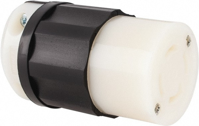 Leviton 3433-C Locking Inlet: Connector, Industrial, Non-NEMA, 120 & 208V, Black & White