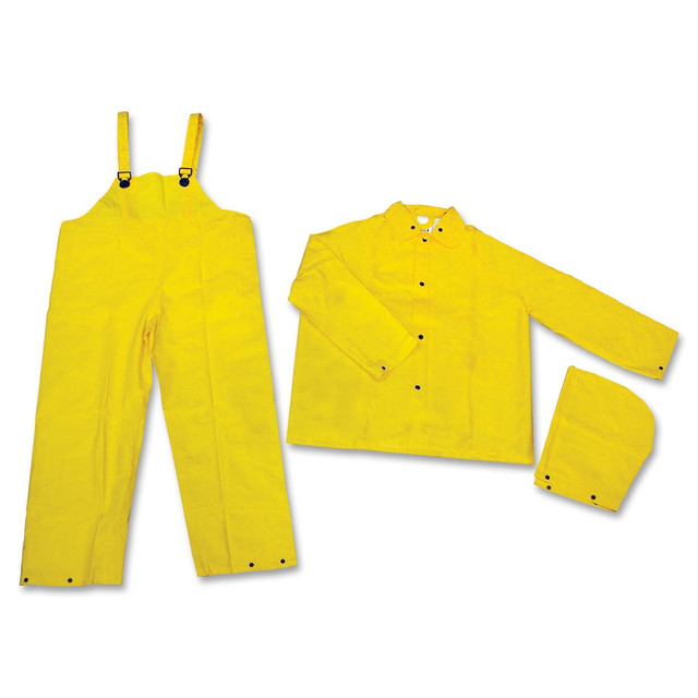 MCR SAFETY 2003X2  3-Piece Rainsuit, 2XL, Yellow