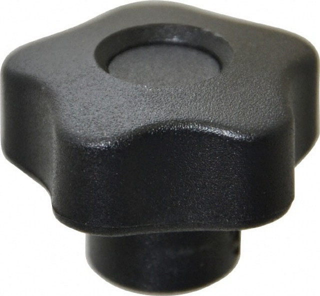 Elesa 969841 Lobed Knob: 1.26" Head Dia, 5 Points, Thermoplastic Elastomer, Black