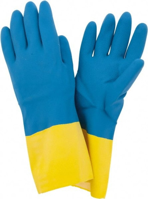 PIP 52-3670/L Chemical Resistant Gloves: Large, 28 mil Thick, Latex & Neoprene, Unsupported