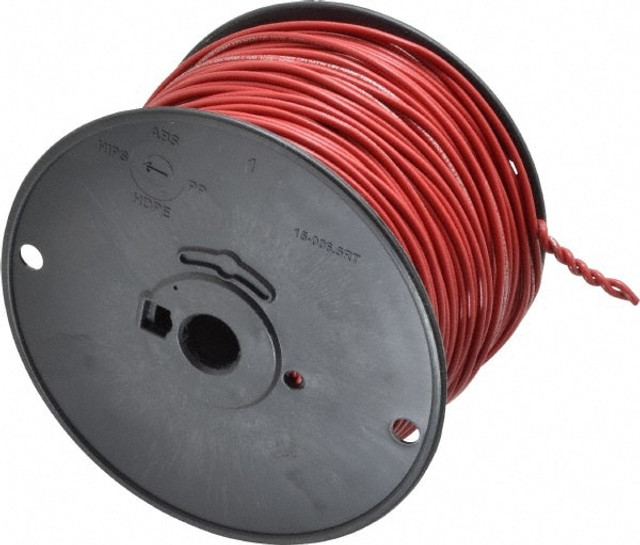 Southwire 411020504 Machine Tool Wire: 16 AWG, Red, 500' Long, Polyvinylchloride, 0.12" OD