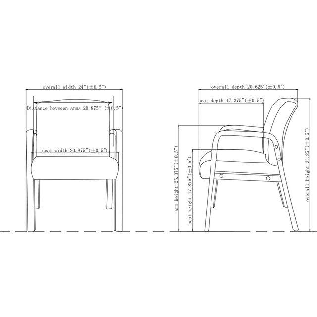 Lorell 40201 Lorell Upholstered Guest Chair