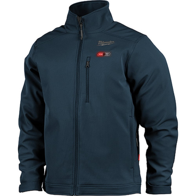 Milwaukee Tool M100U-21L Heated Jacket: Size Large, Navy Blue, Polyester