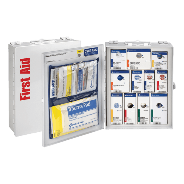 FIRST AID ONLY, INC. FAO90658 First Aid Only SmartCompliance First Aid Food Service Cabinet, 9 1/2inH x 3 1/4inW x 12inD, White FIRST AID ONLY, INC. FAO90658 First Aid Only SmartCompliance First Aid Food Service Cabinet, 9 1/2inH x 3 1/4inW x 12inD, White