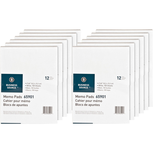 Business Source 65901CT Business Source Plain Memo Pads