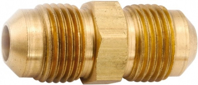 ANDERSON METALS 754042-05 Lead Free Brass Flared Tube Union: 5/16" Tube OD, 45 ° Flared Angle