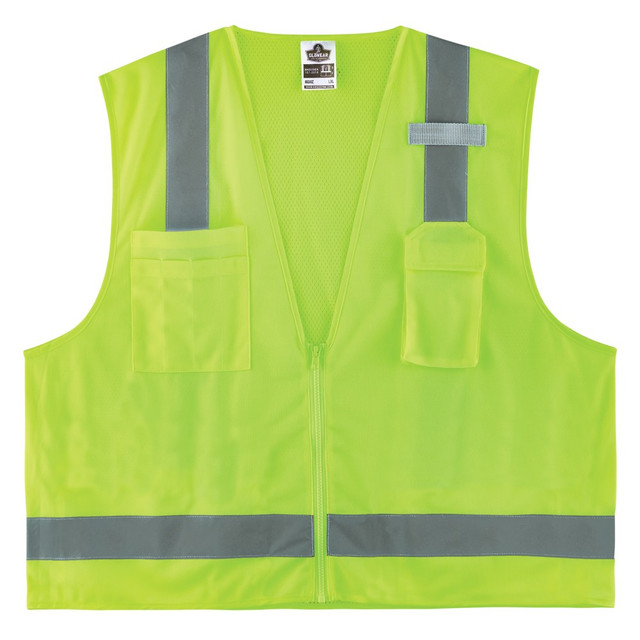 ERGODYNE CORPORATION 24503 Ergodyne GloWear Surveyors Mesh Hi-Vis Class 2 Safety Vest, Medium, Lime