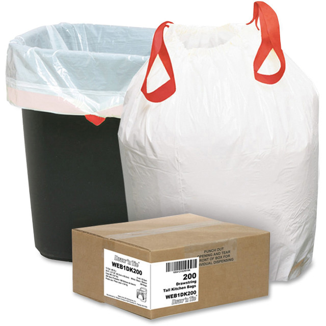 AEP Industries Berry WEB1DK200 Berry 13 Gallon Drawstring Trash Bags AEP Industries Berry WEB1DK200 Berry 13 Gallon Drawstring Trash Bags