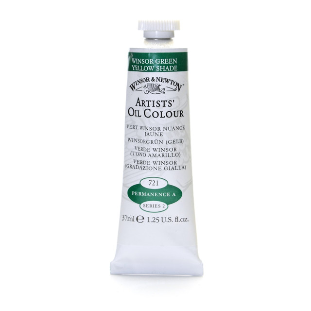 WINSOR & NEWTON 1214721  Artists Oil Colors, 37 mL, Winsor Green (Yellow Shade), 721