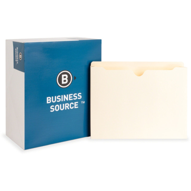 Business Source 65798 Business Source Straight Tab Cut Letter Recycled File Pocket