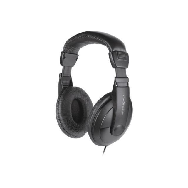 SPARCO PRODUCTS 15155 Compucessory Deluxe Stereo Headphones - Stereo - Black - Mini-phone (3.5mm) - Wired - 32 Ohm - 20 Hz 20 kHz - Over-the-head - Binaural - Circumaural - 5.92 ft Cable - 1