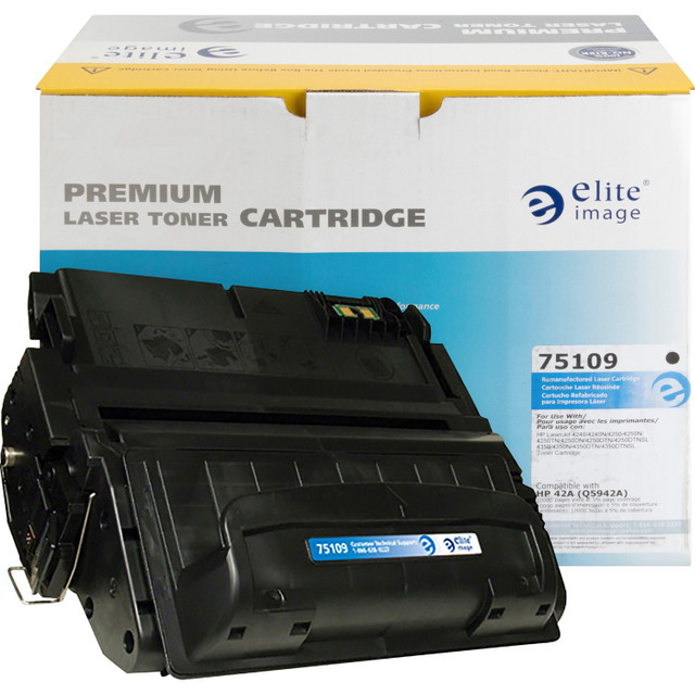 Elite Image 75109 Elite Image Remanufactured Laser Toner Cartridge - Alternative for HP 42A (Q5942A) - Black - 1 Each