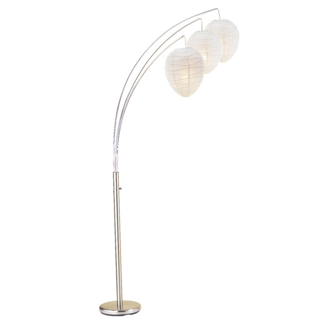 ADESSO INC 4108-22 Adesso Belle Arc Floor Lamp, 82inH, White/Silver