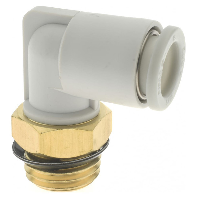 SMC PNEUMATICS KQ2L08-U02A Push-to-Connect Tube Fitting: Male Elbow, 1/4" Thread