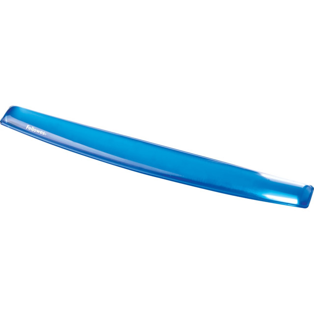 FELLOWES INC. 91137 Fellowes Gel Crystals Wrist Rest, 1inH x 19.31inW x 2.31inD, Blue