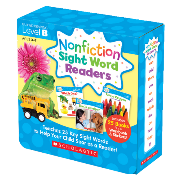 SCHOLASTIC INC 584282 Scholastic Teacher Resources Nonfiction Sight Word Readers Parent Pack, Level B, Pre-K To 1st Grade