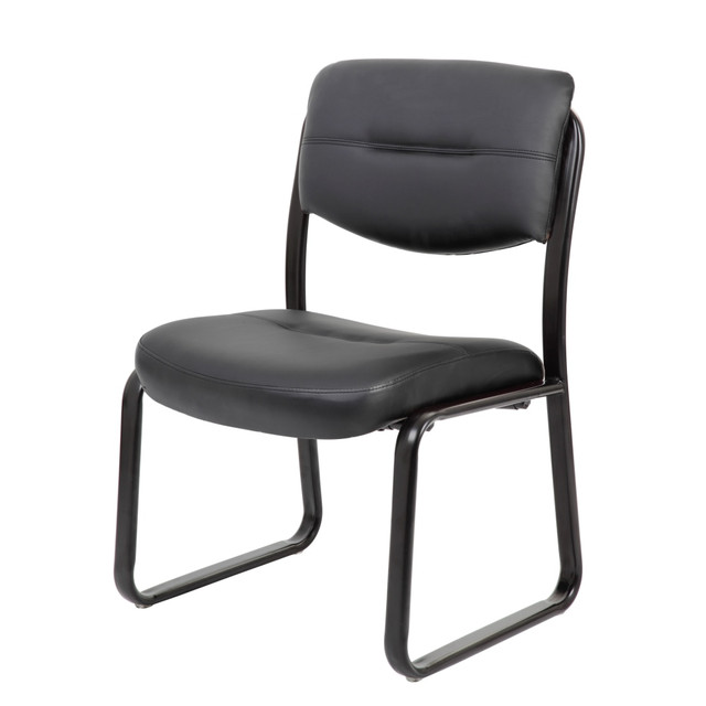 NORSTAR OFFICE PRODUCTS INC. B9539 Boss Office Products LeatherPlus Bonded Leather Guest Chair, Black NORSTAR OFFICE PRODUCTS INC. B9539 Boss Office Products LeatherPlus Bonded Leather Guest Chair, Black