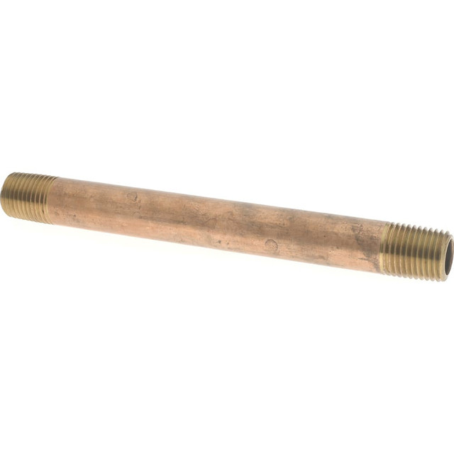 Merit Brass 2104-500 Brass Pipe Nipple: Threaded on Both Ends, 5" OAL, 1/4" NPT