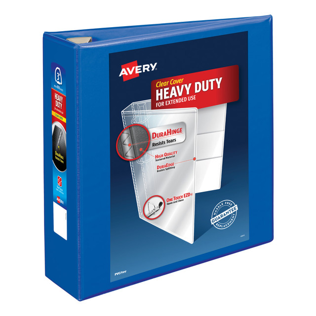 AVERY PRODUCTS CORPORATION 79811 Avery Heavy-Duty View 3-Ring Binder With Locking One-Touch EZD Rings, 3in D-Rings, 39% Recycled, Pacific Blue AVERY PRODUCTS CORPORATION 79811 Avery Heavy-Duty View 3-Ring Binder With Locking One-Touch EZD Rings, 3in D-Rings, 39% Recycled, Pacific Blue