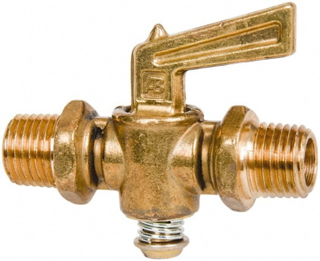 Parker V401P-4-4 1/4" Pipe, Male Pipe to Male Pipe Drain Cock & Shutoff Valve