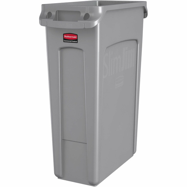 Rubbermaid Commercial Products Rubbermaid Commercial 354060GY Rubbermaid Commercial Slim Jim 23-Gallon Vented Waste Container