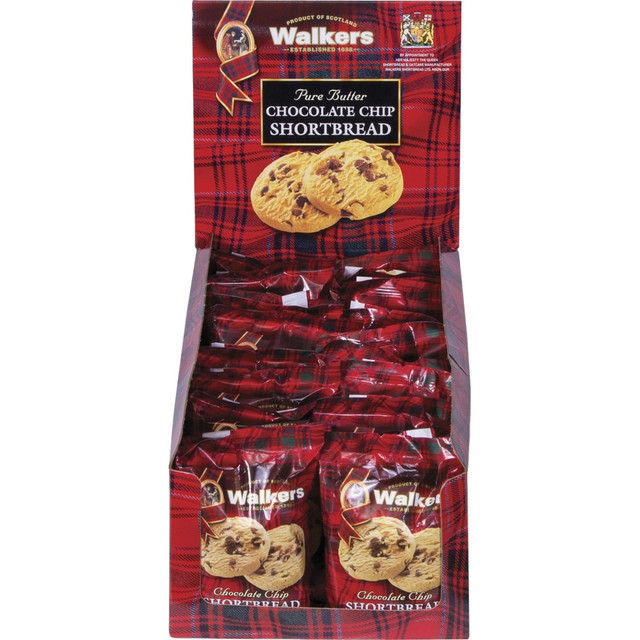 OFFICE SNAX, INC. W1537D Walkers Cookies Chocolate Chip Shortbread Cookies, Box Of 20