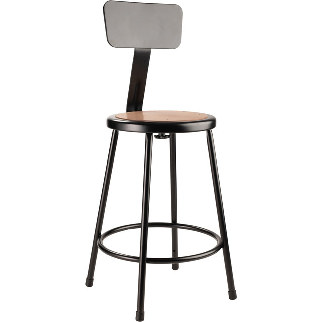 OKLAHOMA SOUND CORPORATION 6224B-10/1 National Public Seating Hardboard Stool With Back, 24inH, Black OKLAHOMA SOUND CORPORATION 6224B-10/1 National Public Seating Hardboard Stool With Back, 24inH, Black