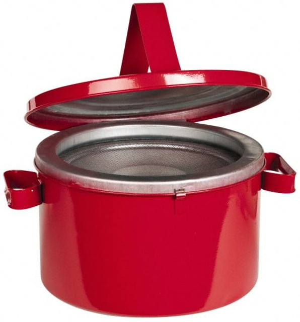 Eagle B608 8 Quart Capacity, Coated Steel, Red Bench Can