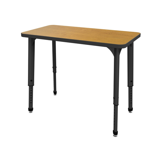 MARCO GROUP, INC. 38-2220-49-BLK Marco Group Apex Series Adjustable Rectangle 36inW Student Desk, Solar Oak/Black