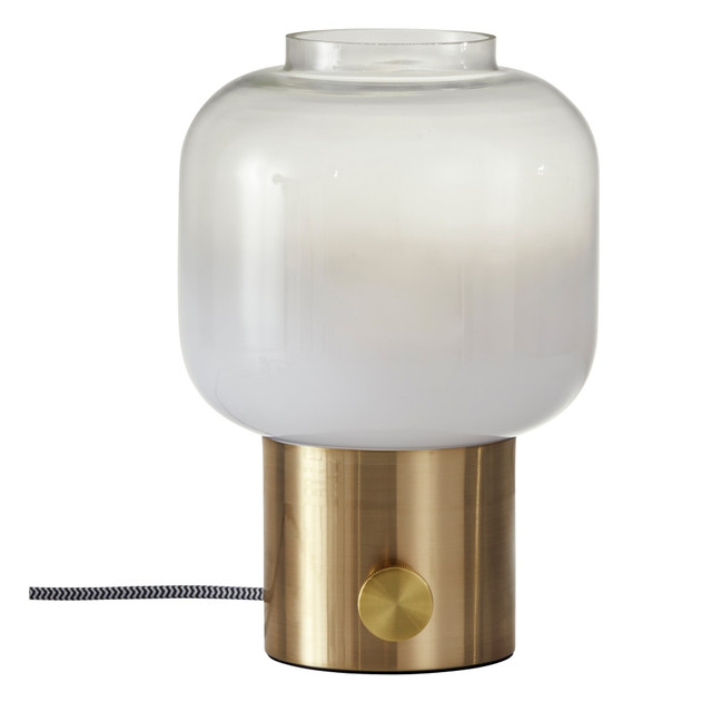 ADESSO INC Adesso 6027-21  Lewis Table Lamp, 12inH, White Shade/Antique-Brass Base