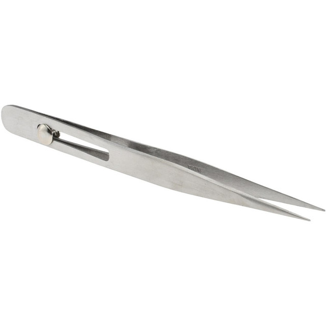 Value Collection 11034-SS Assembly Tweezer: Stainless Steel, Slide Locking & Sharp Point Tip, 4-3/4" OAL