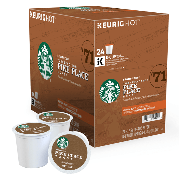 GREEN MOUNTAIN COFFEE ROASTERS, INC. 9572 Starbucks Single-Serve Coffee K-Cup, Pike Place, Carton Of 24